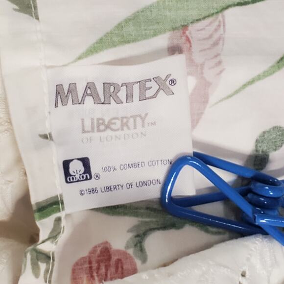 Vintage Martex Liberty Of London Queen Flat Sheet Ruffle Percale - Picture 4 of 13